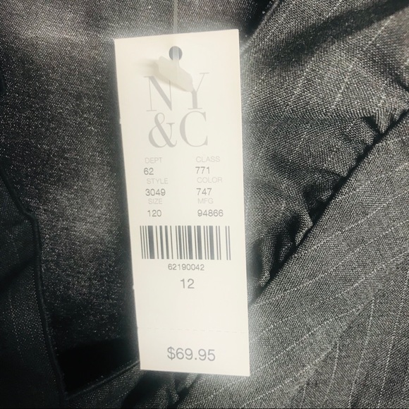 NY&CO gray pinstriped work dress-size 12 - Picture 4 of 7